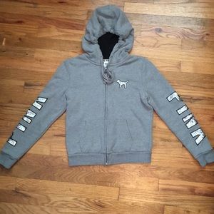 VICTORIA’S SECRET PINK BLING GREY HOODIE